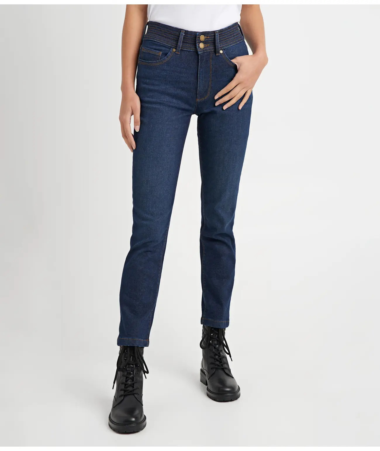 Buy CONTRAST STITCH DENIM PANT Online - Karl Lagerfeld Paris | Karl Lagerfeld Paris