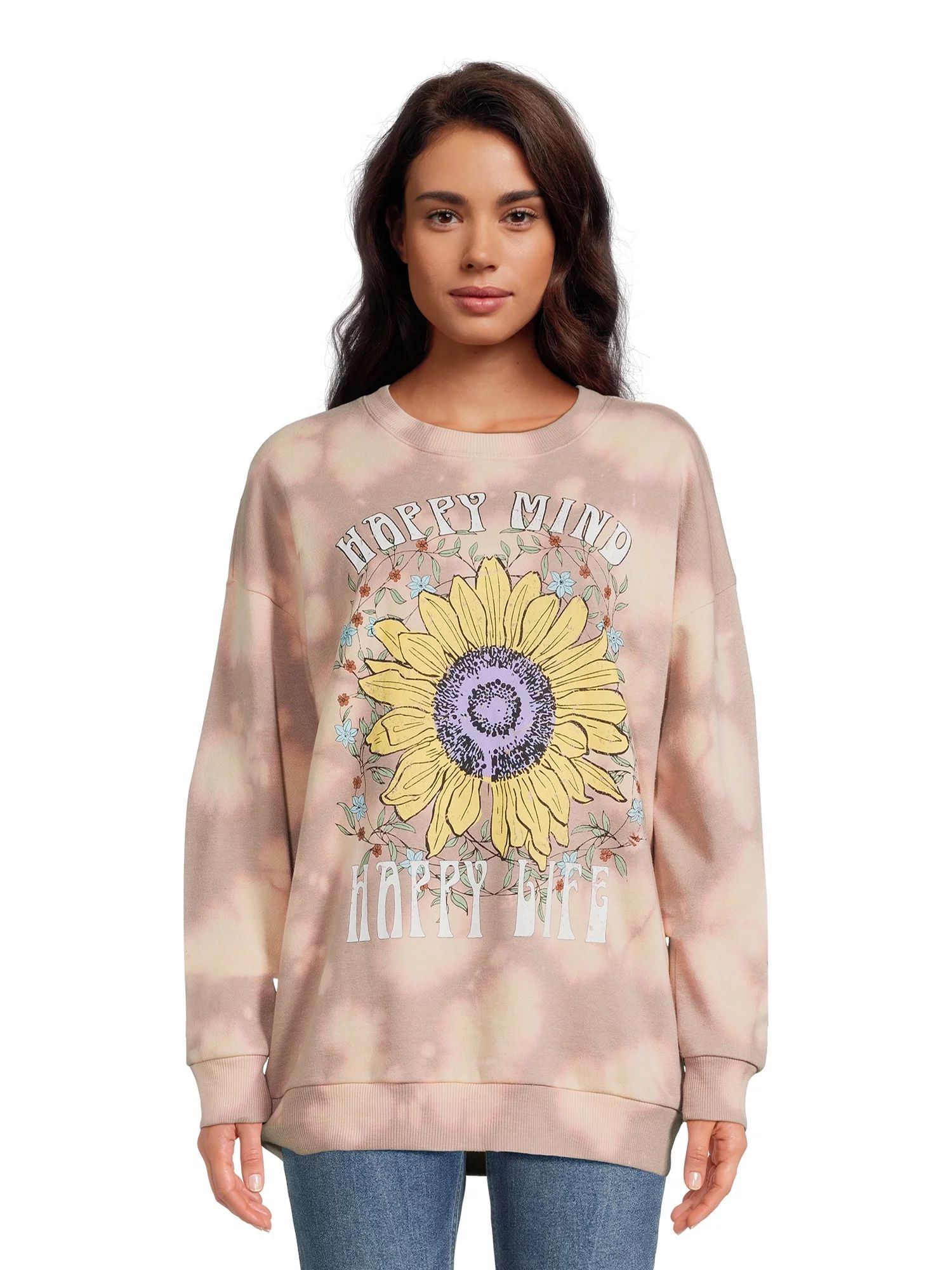No Boundaries Juniors Pullover Graphic Print Sweatshirt | Walmart (US)