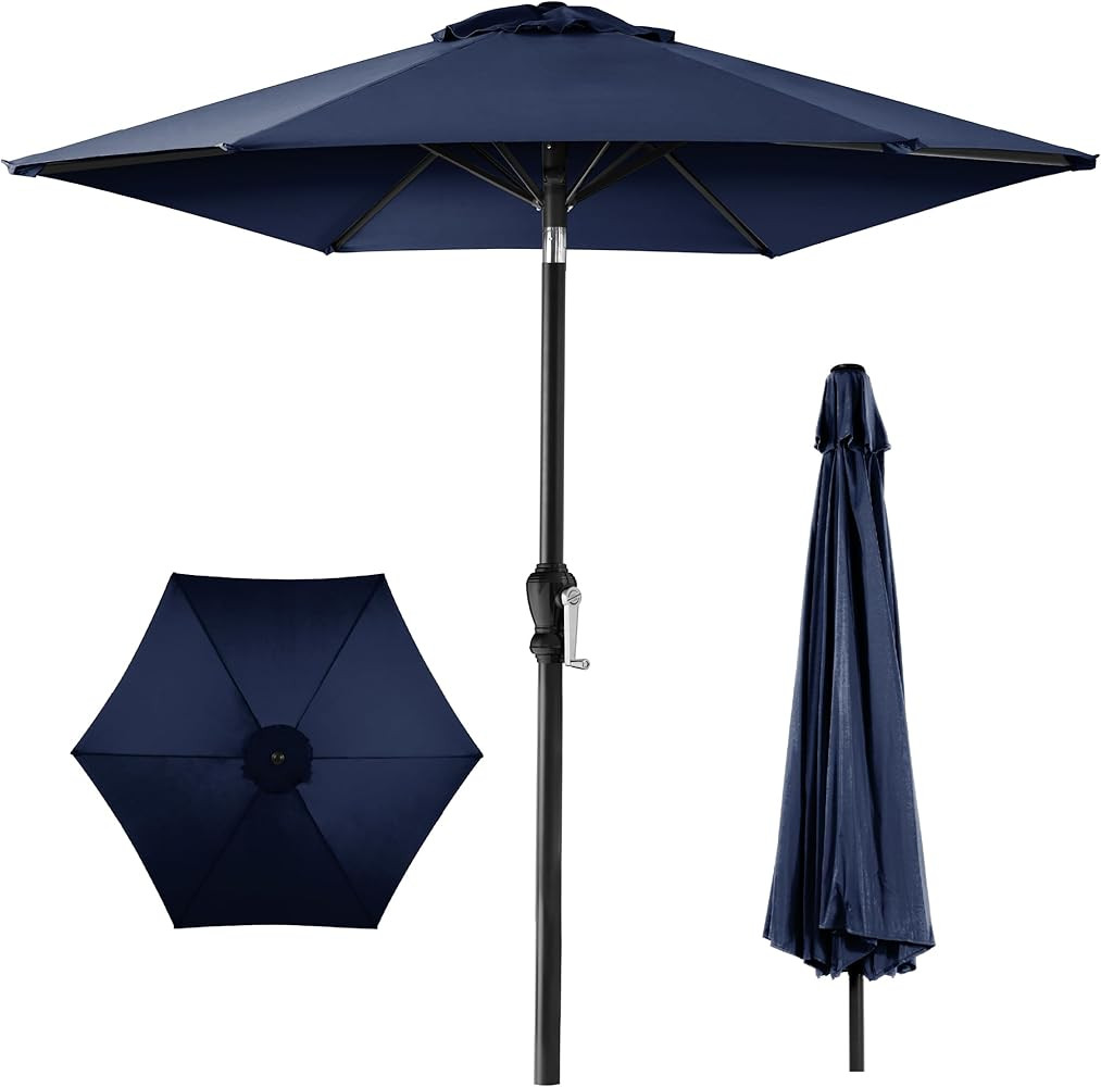 Best Choice Products 10ft Outdoor Table Compatible Steel Polyester Market Patio Umbrella w/Crank ... | Amazon (US)