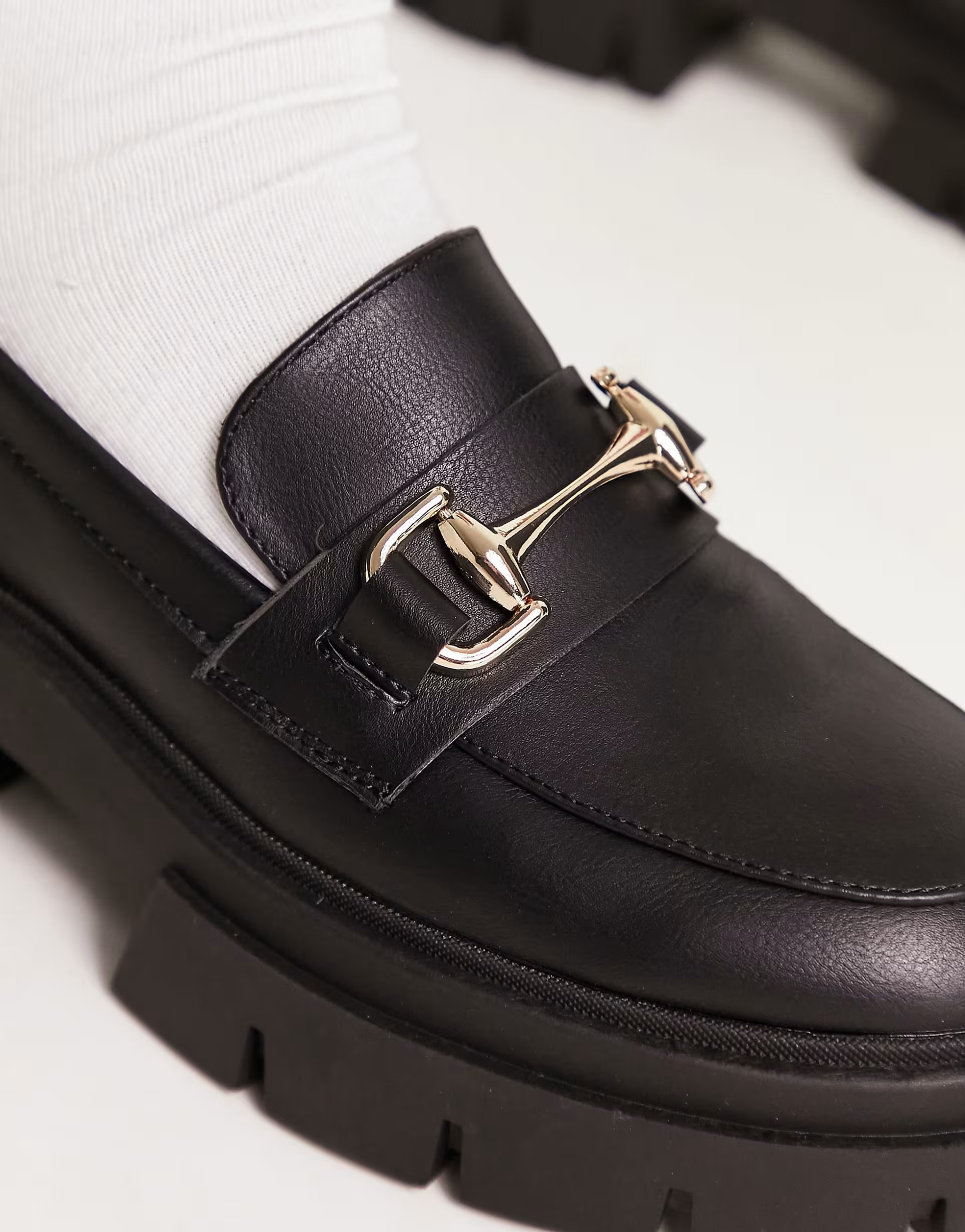 schuh Lola chunky loafers with trim in black | ASOS (Global)