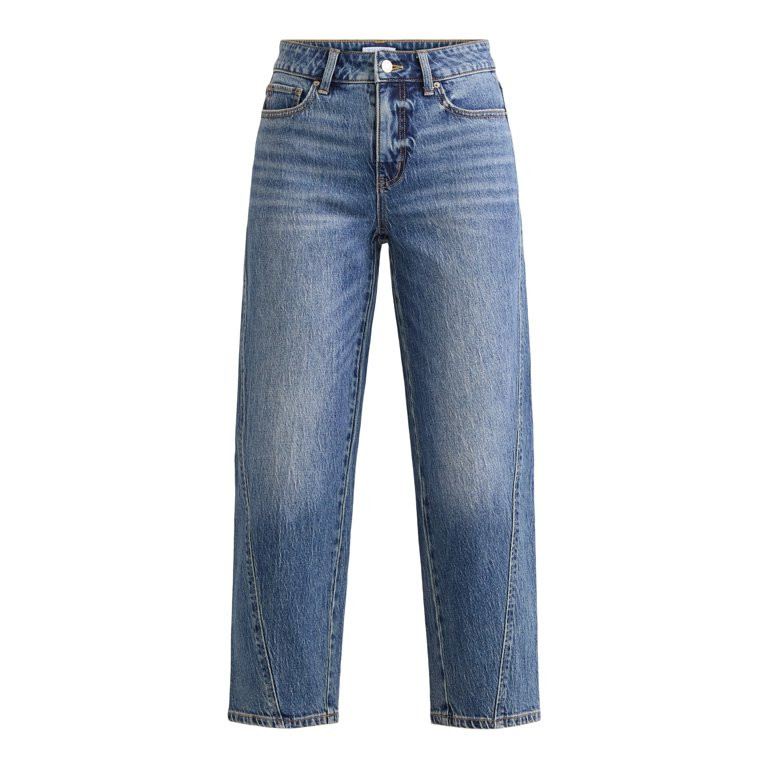 Time and Tru Women's High Rise Barrel Jean, 26.5" Inseam, Sizes 2-20 | Walmart (US)