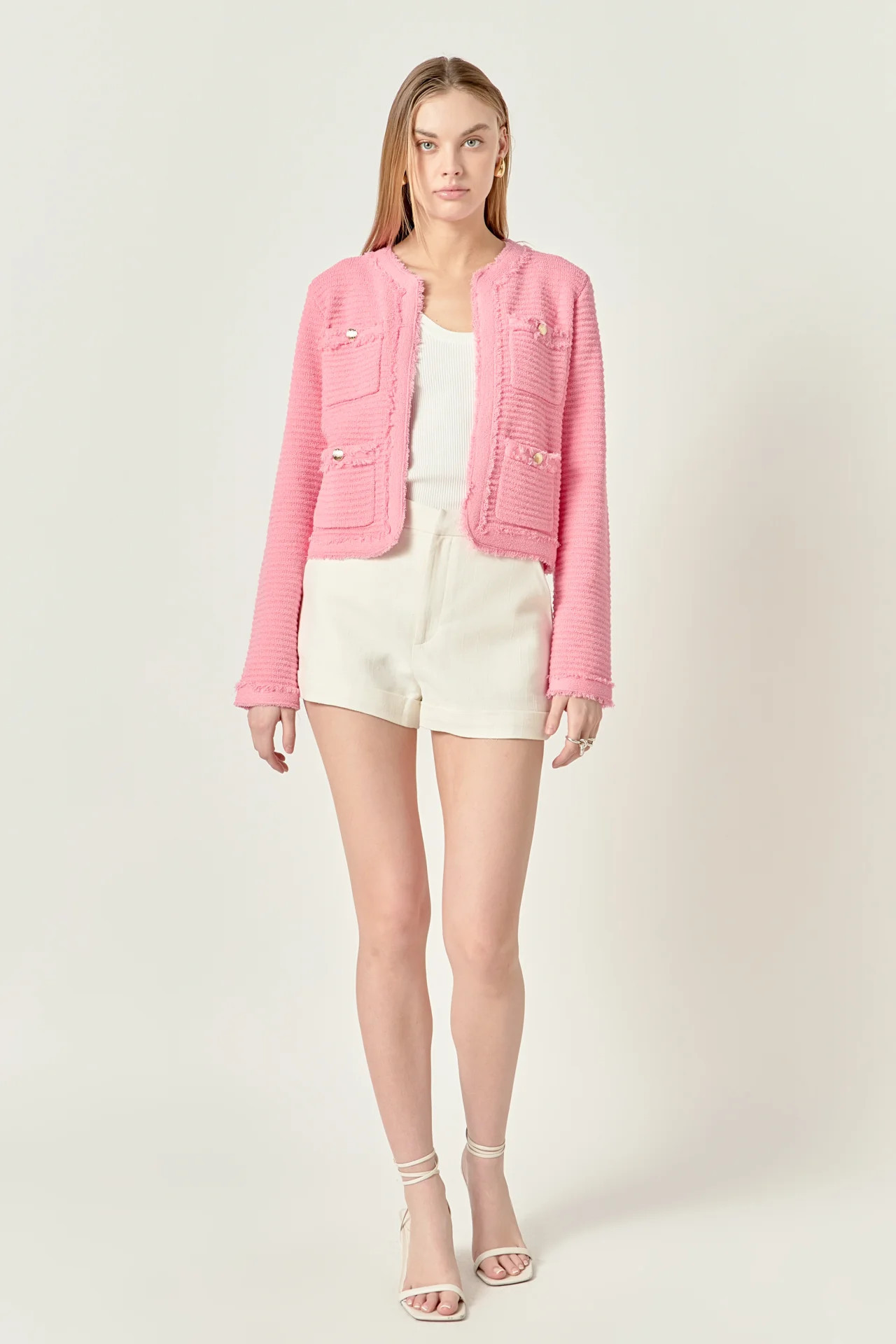 Lucy Fringe Detailed Knit Cardigan | English Factory