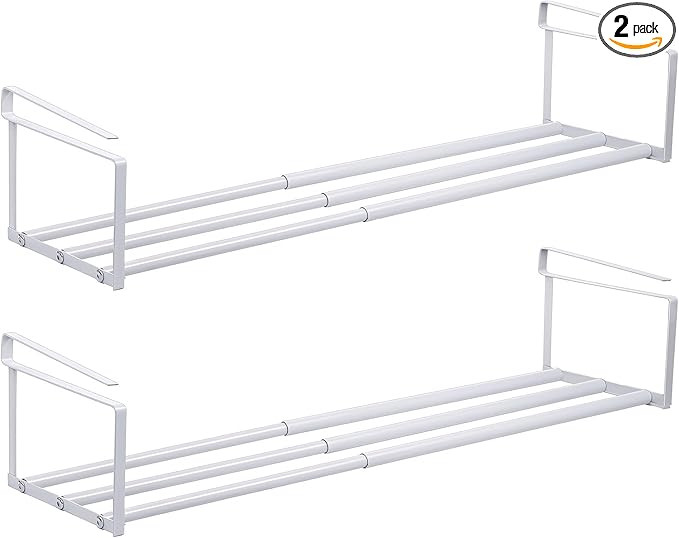 2 PCS Expandable Shoe Rack Organizer Adjustable Under Cabinet Shoe Rack Retractable Hanging Shelf... | Amazon (US)