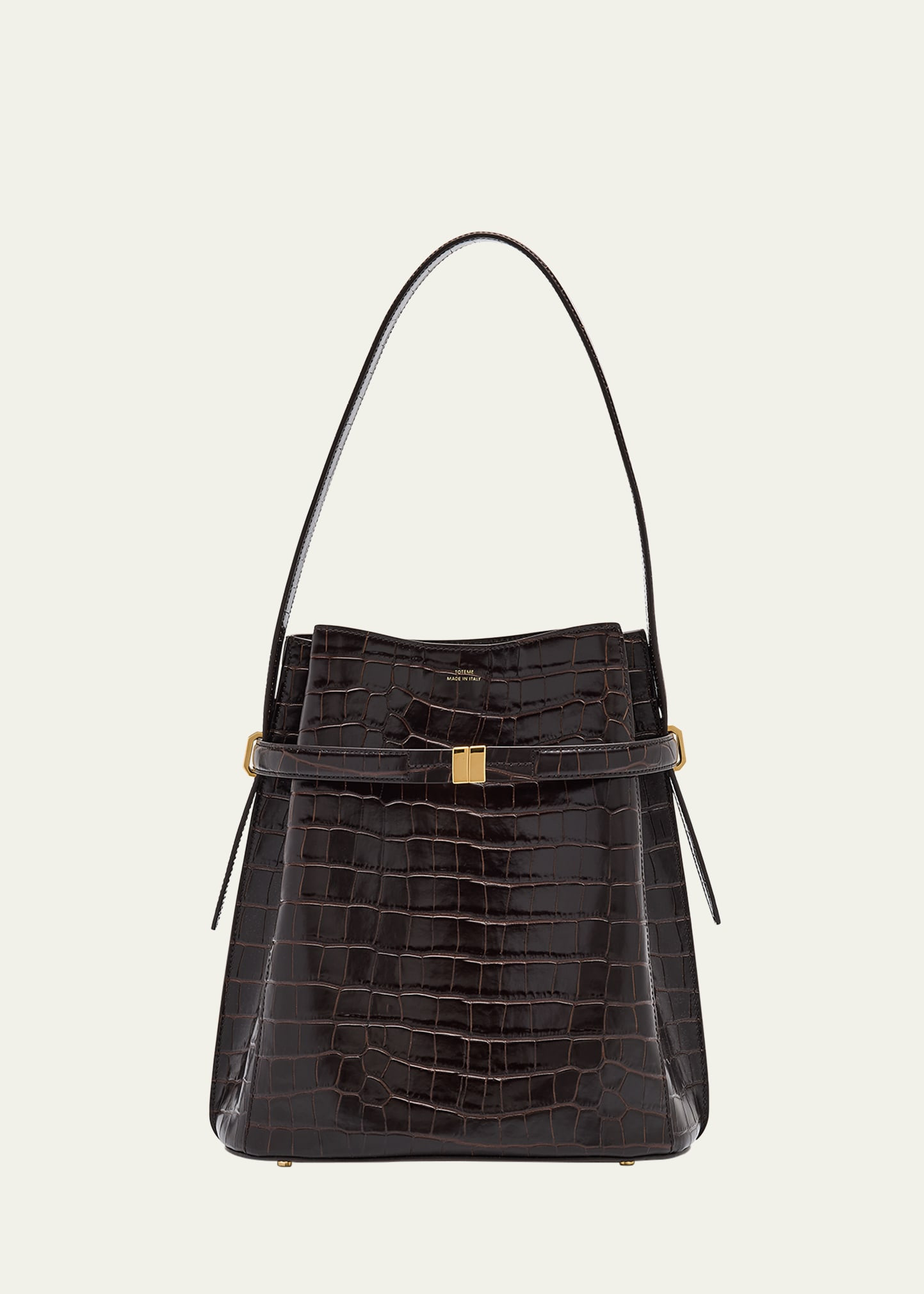 Toteme Belted Croc-Embossed Leather Bucket Bag | Bergdorf Goodman