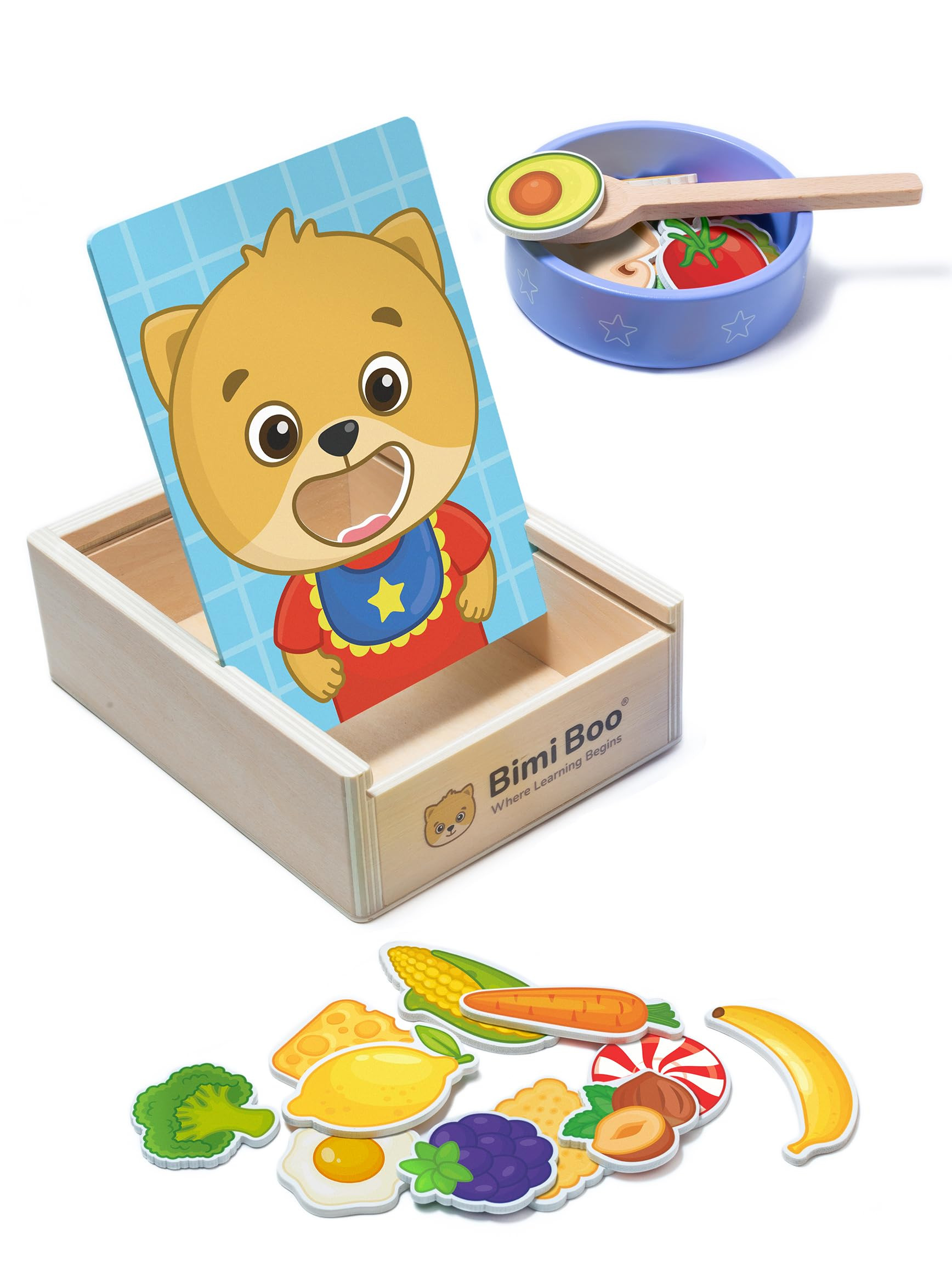 Bimi Boo Juguete de alimentación de madera, juguete Montessori para niños de 1 a 4 años en ade... | Amazon (US)