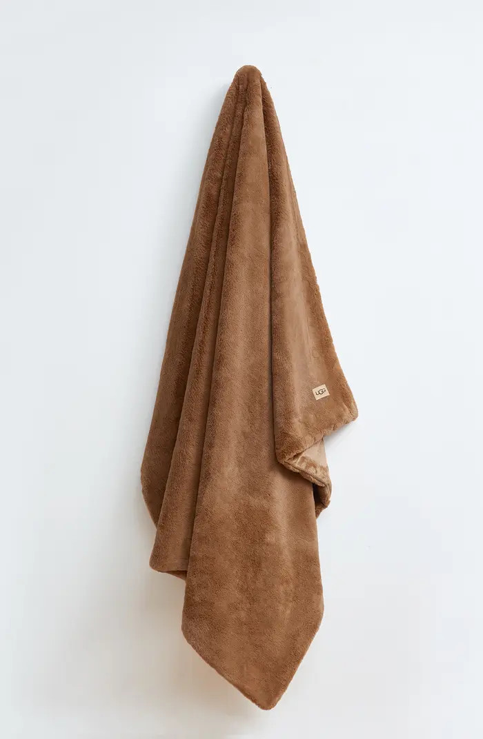 Coastline Faux Fur Throw Blanket | Nordstrom