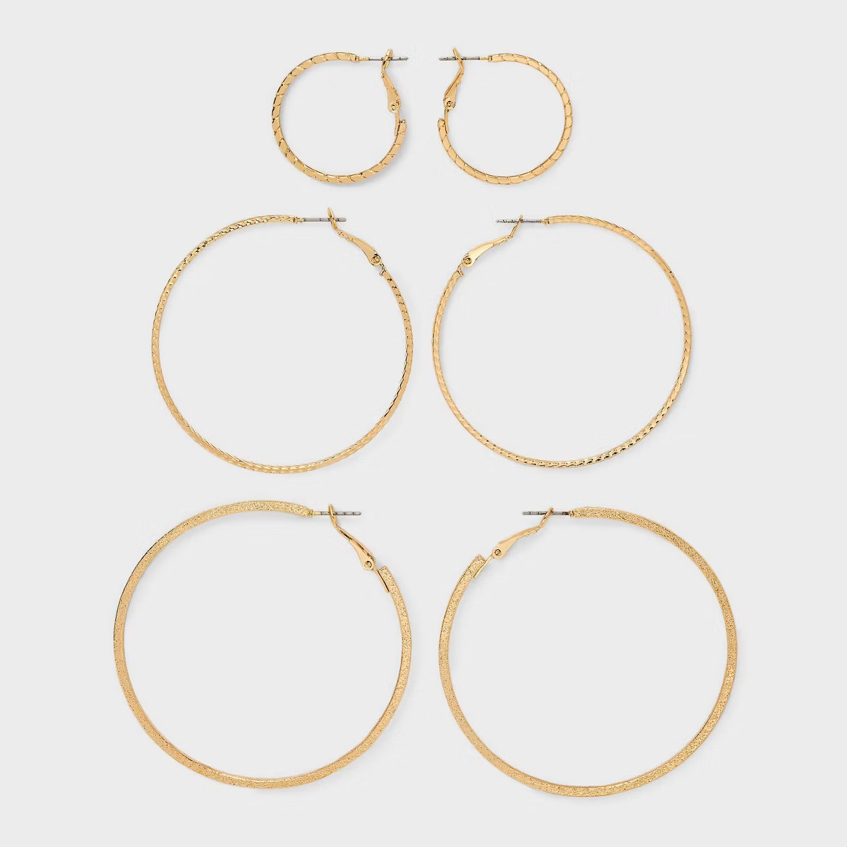 Classic Thin Hoop Earring Set 3pc - A New Day™ Gold | Target