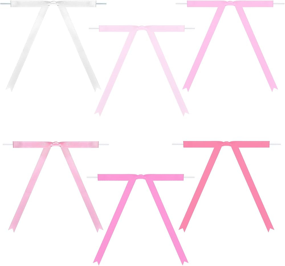 Giantree 72 Pcs Christmas Twist Tie Bows, 5.1x6.7 Inch Satin Ribbon Bows with Twist Tie Colored R... | Amazon (US)