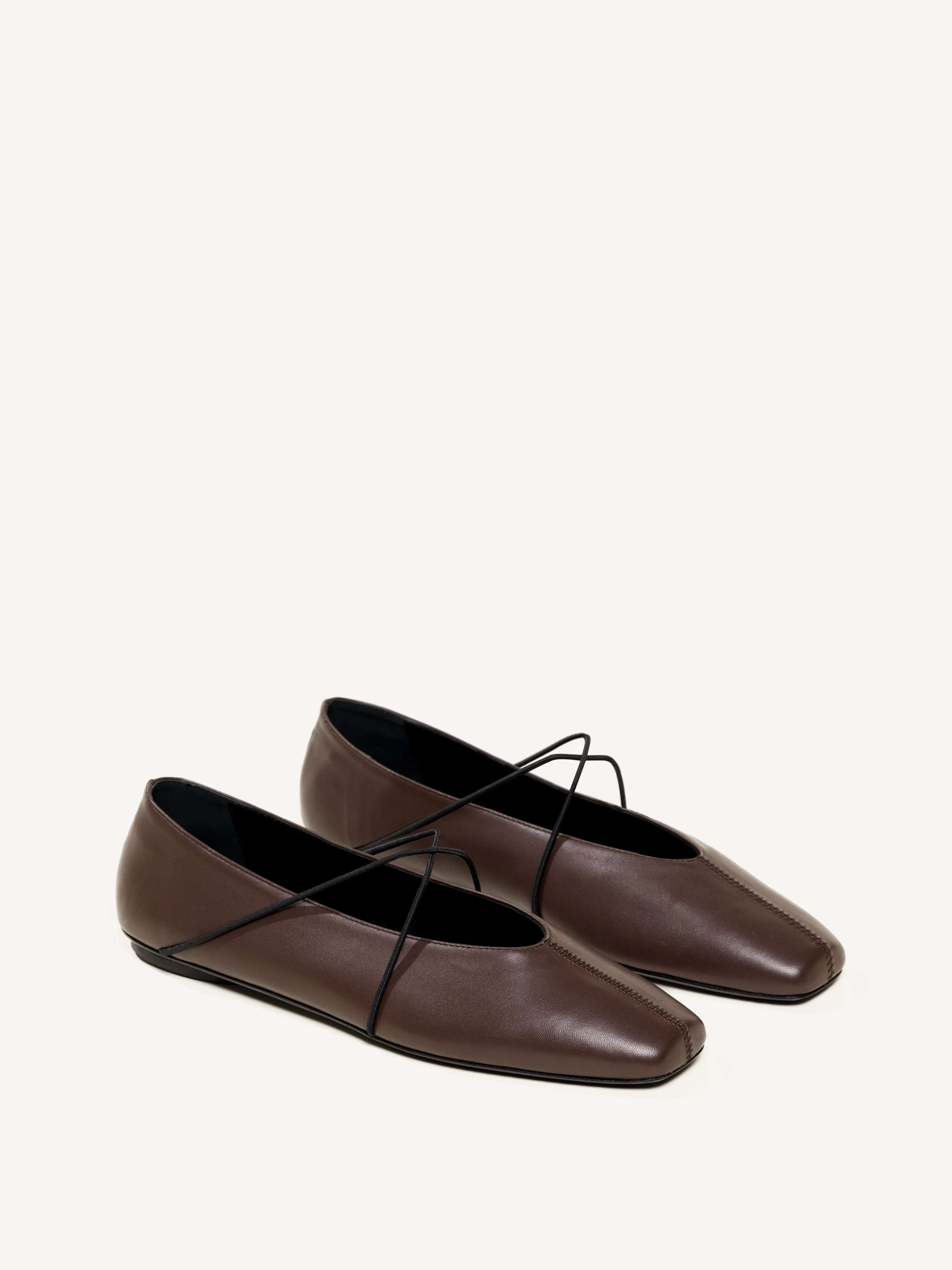 M.Gemi The Una Women's Flats, Size 38 in Chocolate Nappa | M.GEMI