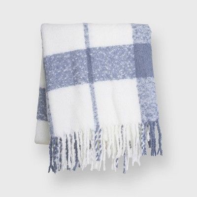 50"x60" Plaid Mohair Throw Blanket - Evergrace | Target