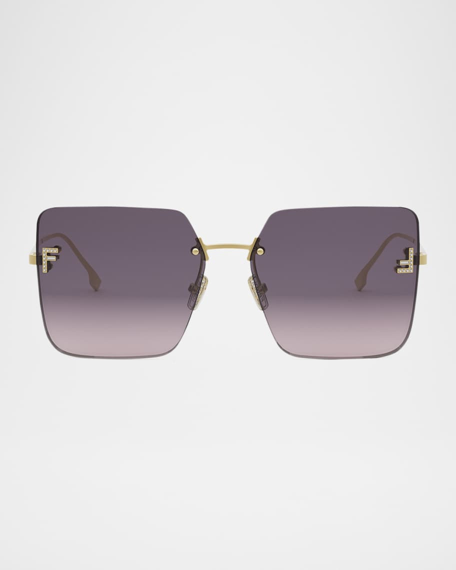 Fendi Oversized Rimless Square Metal & Nylon Sunglasses | Neiman Marcus