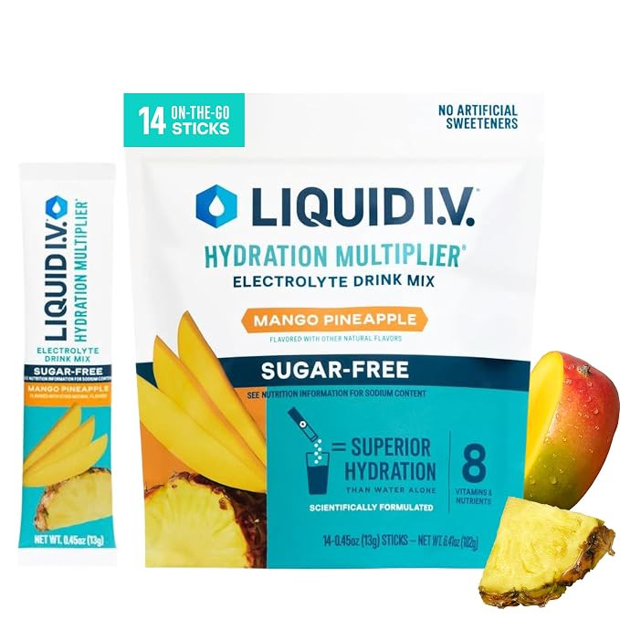 Liquid I.V. Sugar Free Hydration Electrolytes, Mango Pineapple, 14 Count | Amazon (US)