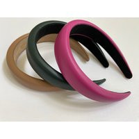 Faux Leather Headband, Hair Accessory, Hairbow, Vintage Inspired Green, Pink, Tan Non Slips | Etsy (US)