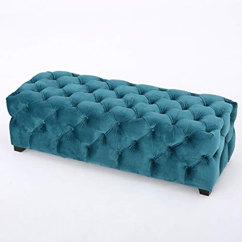 Christopher Knight Home Piper Velvet Ottoman, Dark Teal | Amazon (US)