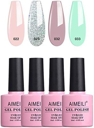 AIMEILI Soak Off UV LED Gel Nail Polish Multicolor/Mix Color/Combo Color Set Of 4pcs X 10ml - Kit... | Amazon (US)