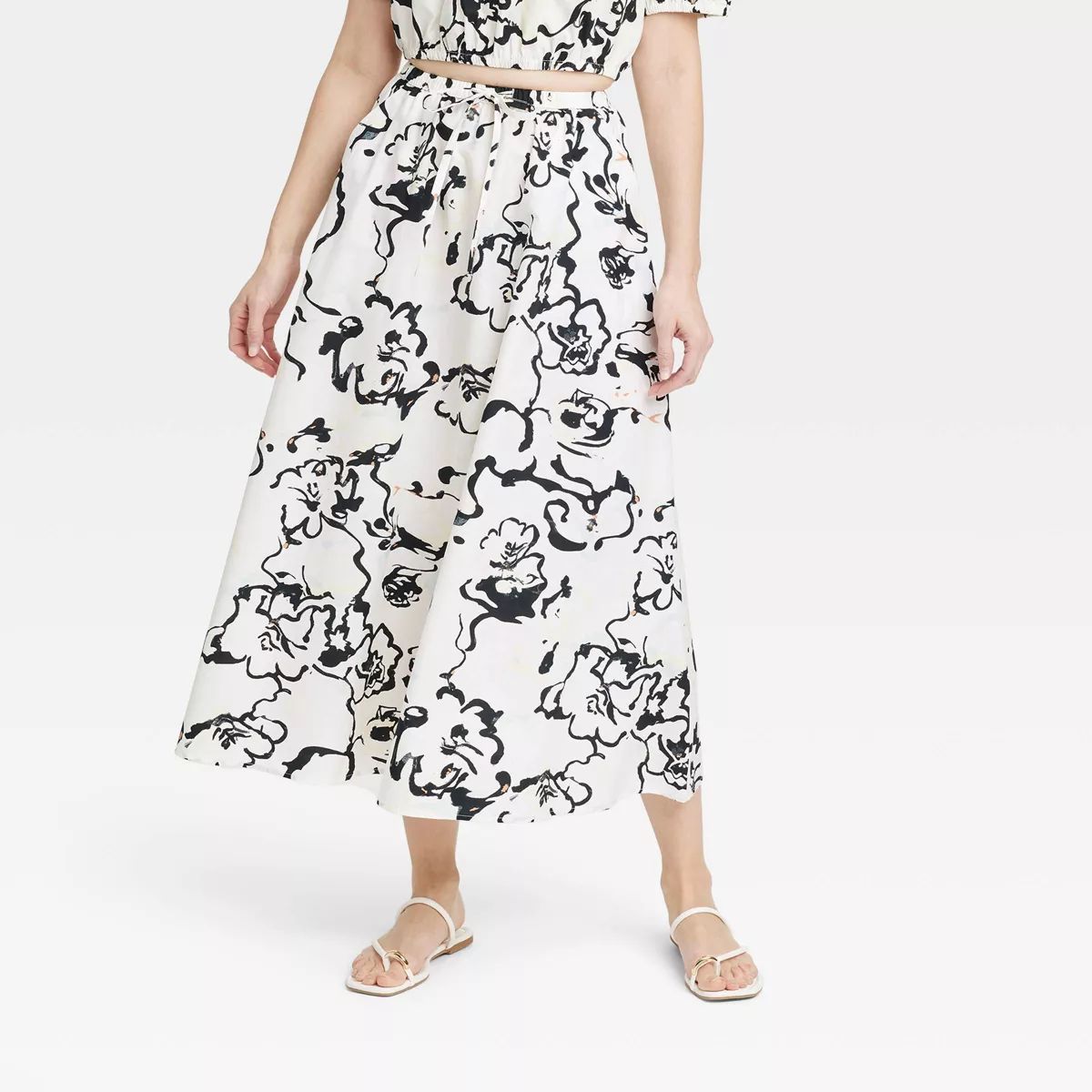 Women's Midi A-Line Slip Skirt - A New Day™ Floral XS | Target