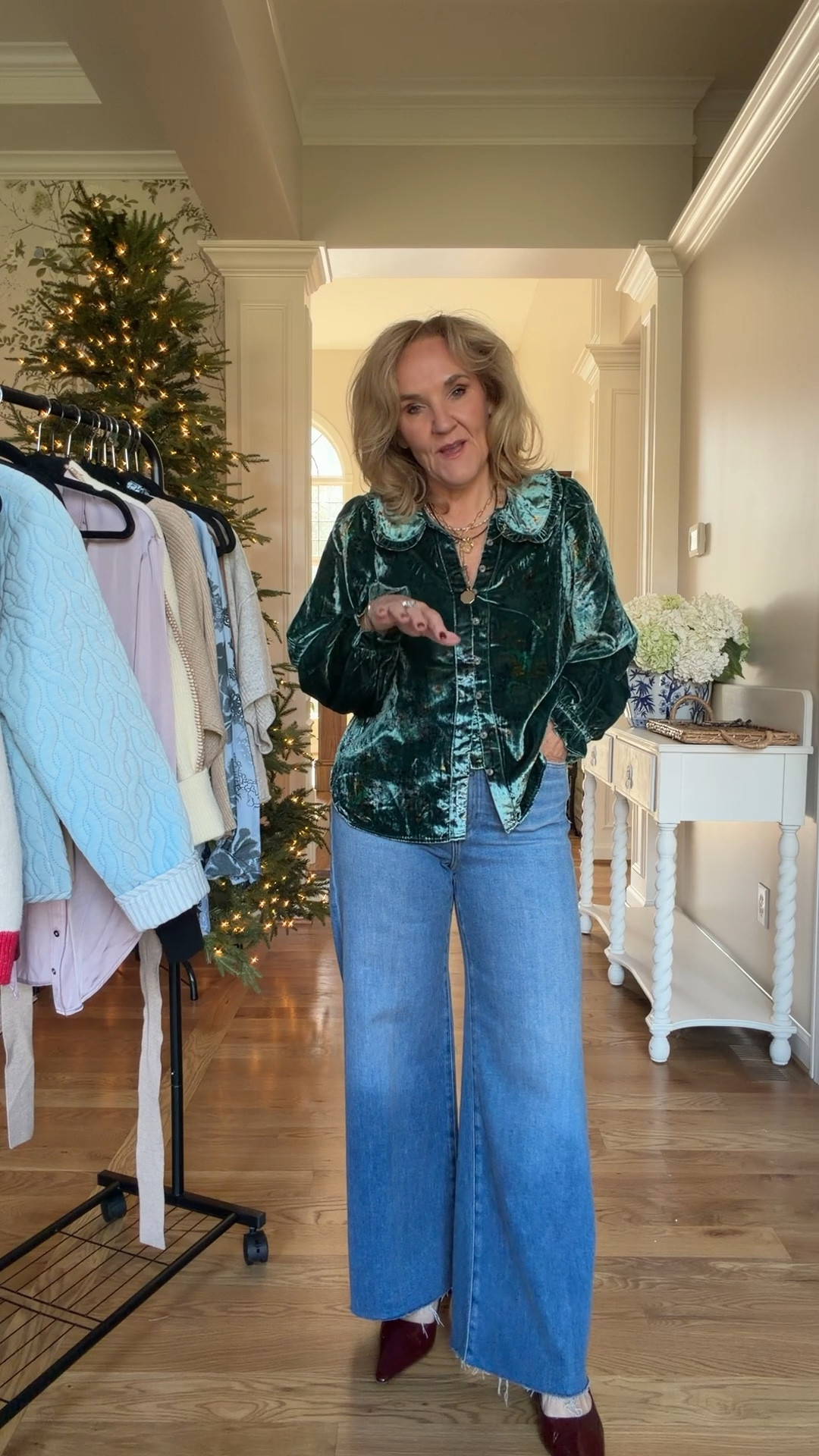 30% off code sitewide only a few exclusions @anthropologie code NANETTE30
So many great new arrivals to where all through the holiday season and beyond
Premium denim is included in the sale. I’m wearing a size 29 in the Paige denim and a 30 petite in the mother denim.
Size medium or eight in all.
The ski sweater is one size I would say it fits small through large
Tap on the black sweater link for the burgandy sweater  


#LTKOver40 #LTKSaleAlert #LTKCyberWeek