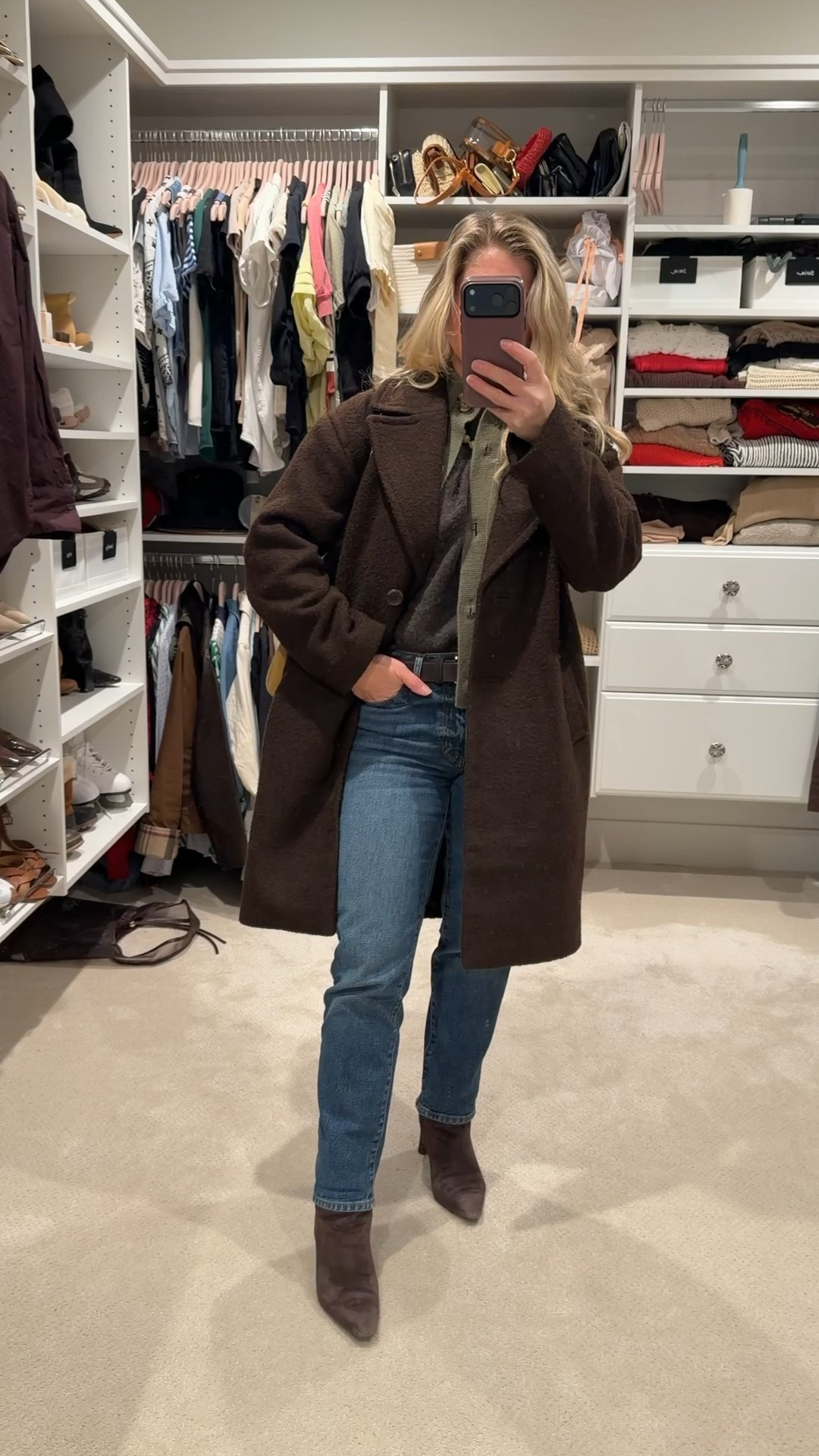 Snowy days call for smart layers 🤎❄️

Layering tip: Think in levels, not bulk. Keep your base fitted (tee or lightweight knit + denim), add a soft mid-layer for warmth, then finish with a structured coat to pull it all together. A belt is your secret weapon here, it instantly adds shape and keeps cozy looks feeling polished.

I love sticking to one earthy color story and mixing textures (denim, suede, soft knits) so the outfit feels elevated even when it’s freezing.

Proof that winter layers can still look effortless.

#LTKootd #LTKPetite #LTKOver40