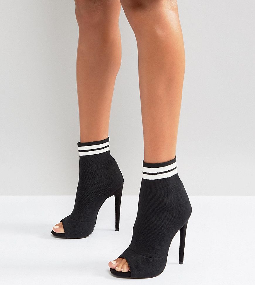 Missguided Sports Pull On Heeled Sock Boot - Black | ASOS US
