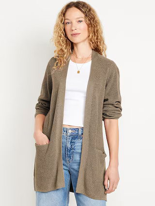 Open-Front Longline Cardigan Sweater | Old Navy (US)