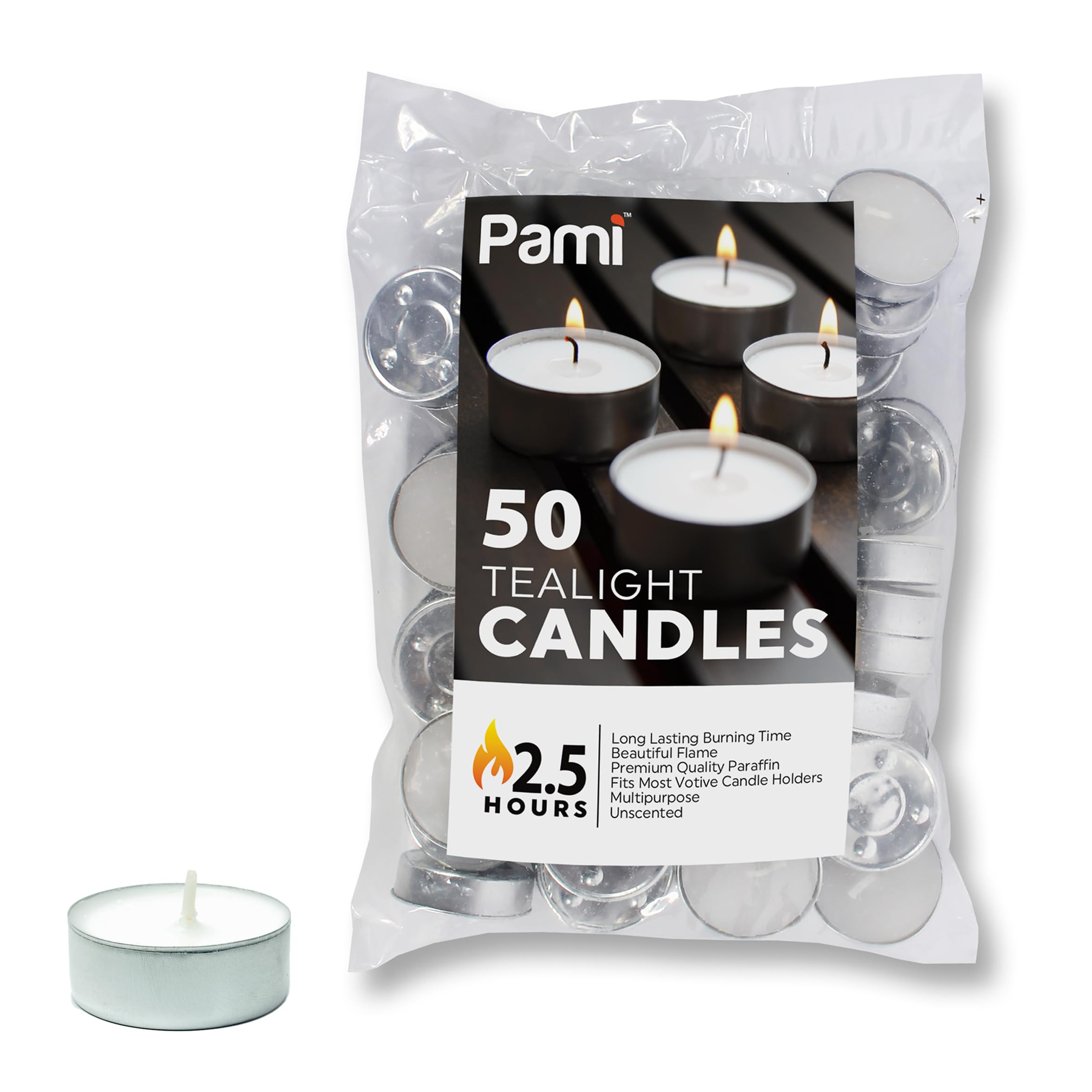 PAMI Premium Long-Lasting Tealight Candles [16-Piece Bag] - with 2.5 Hours Burning Time- Paraffin... | Amazon (US)