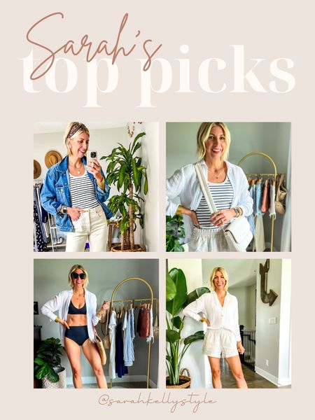 Sarah’s top picks including the best ribbed tank, Maedn handbag, Spanx swimsuit, white button down shirt and linen shorts 

#LTKSeasonal #LTKFind #LTKstyletip
