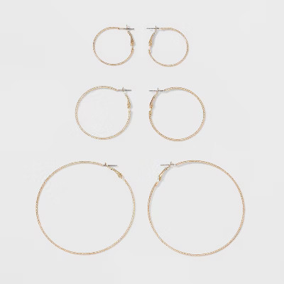 Hoops Earring Set - A New Day™ Gold | Target