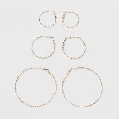 Hoops Earring Set - A New Day™ Gold | Target