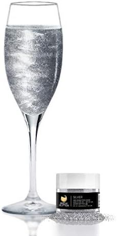 Silver BREW GLITTER Edible Glitter For Wine, Cocktails, Champagne, Drinks & Beverages | 4 Grams |... | Amazon (US)