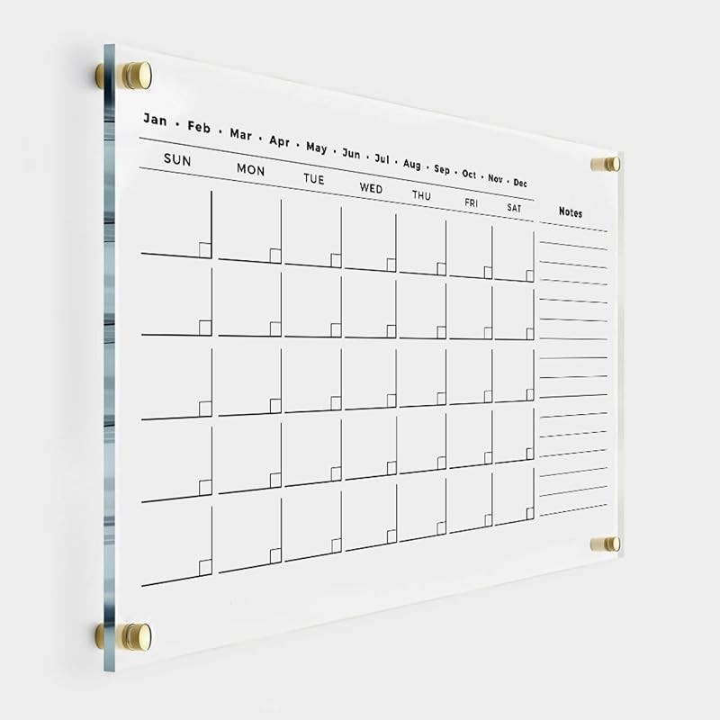 Clear Wall Planner Acrylic Wall Calendar - Personalized Calendar 2024, Personalized Dry Erase Boa... | Amazon (US)
