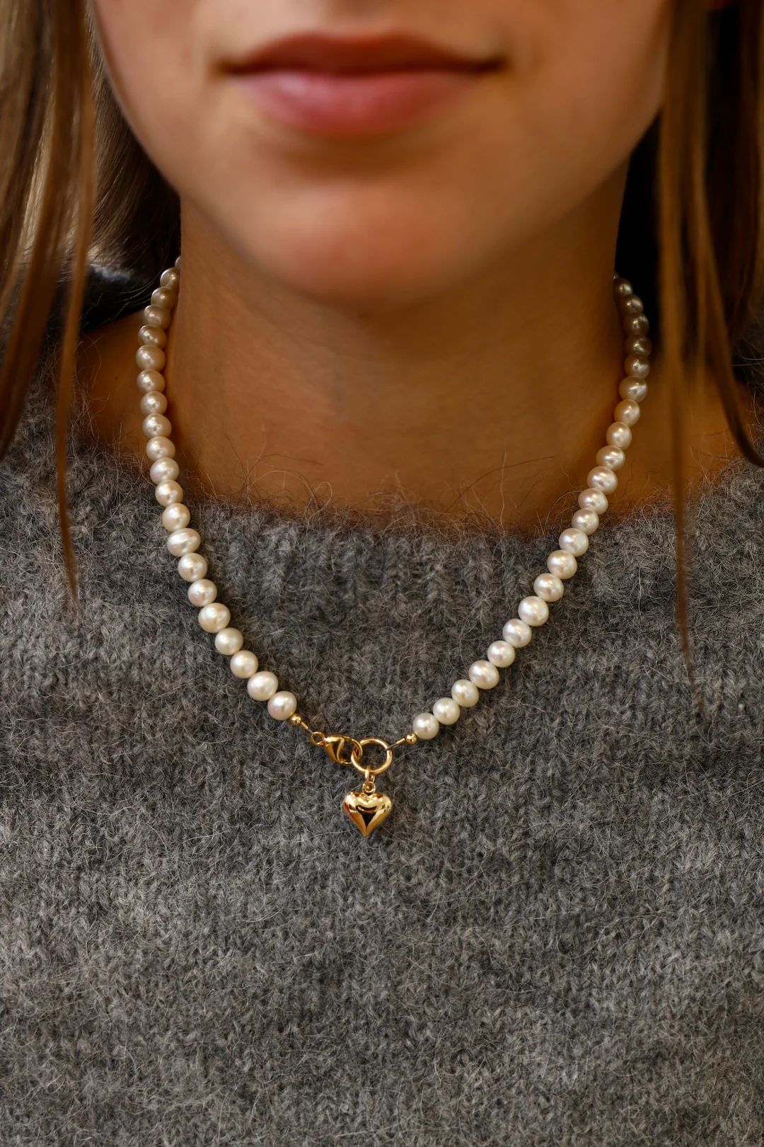 HEART AND FRESHWATER PEARL NECKLACE | Katie Waltman Jewelry