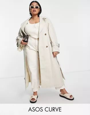 ASOS DESIGN Curve chuck on trench in natural | ASOS (Global)