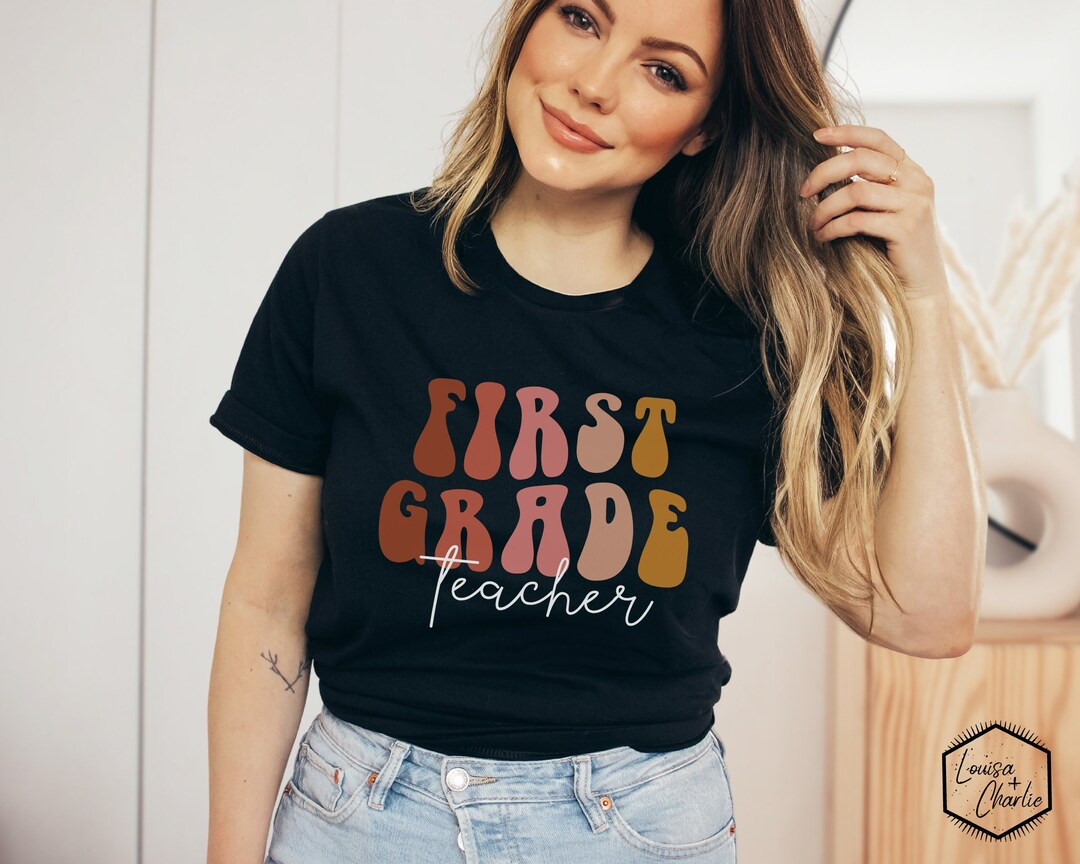 Retro First Grade Teacher Shirt, 1st Grade Teacher, Teacher Shirt, First Grade Crew, First Grade ... | Etsy (US)