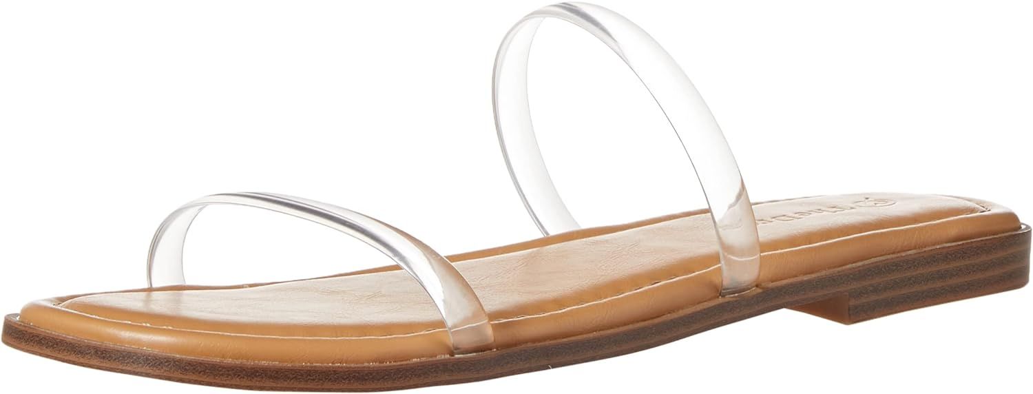 The Drop Women's Paris Square Toe Two Strap Flat Sandal | Amazon (US)