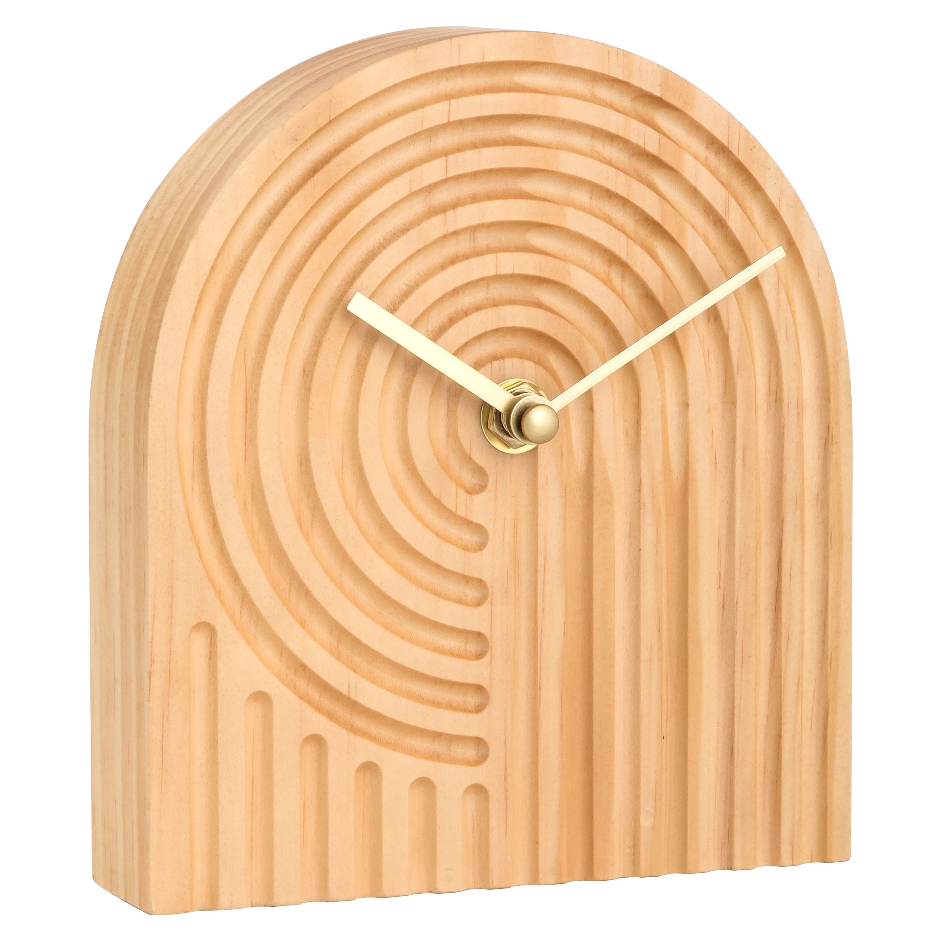 Arched Indoor Tabletop  Light Natural Wood Clock | Walmart (US)