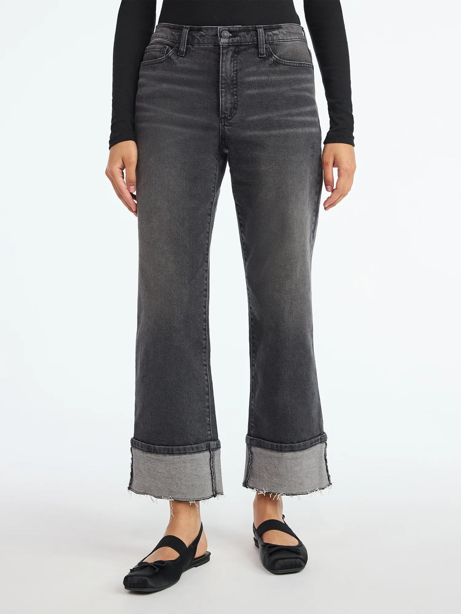 Scoop Women's High Rise Benton Cuffed Ankle Jeans, Sizes 0-20, Regular, Short, Tall | Walmart (US)