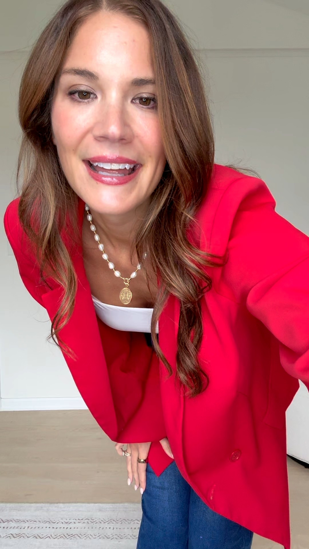This blazer is literally too cute! I am loving the red. If you work in an office you need this blazer. I paired it with a basic tank and long length jeans for a business casual look. 

Amazon workwear, long length jeans, tall girl approved, pearl necklace, Amazon essentials, dark wash jeans, ankle booties, business casual looks, Stang and Co

#LTKWorkwear #LTKTall #LTKStyleTip