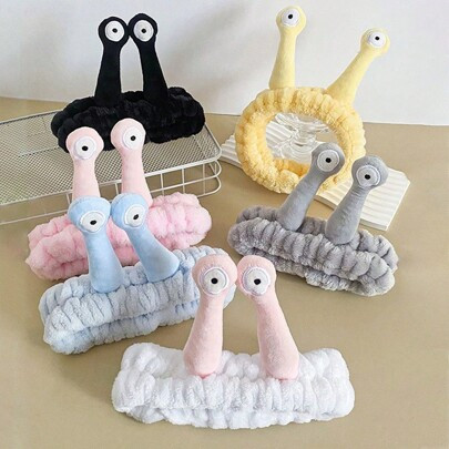 1pc Cute Cartoon Snail Pattern Flannel Hair Band, Funny Design For Women | SHEIN