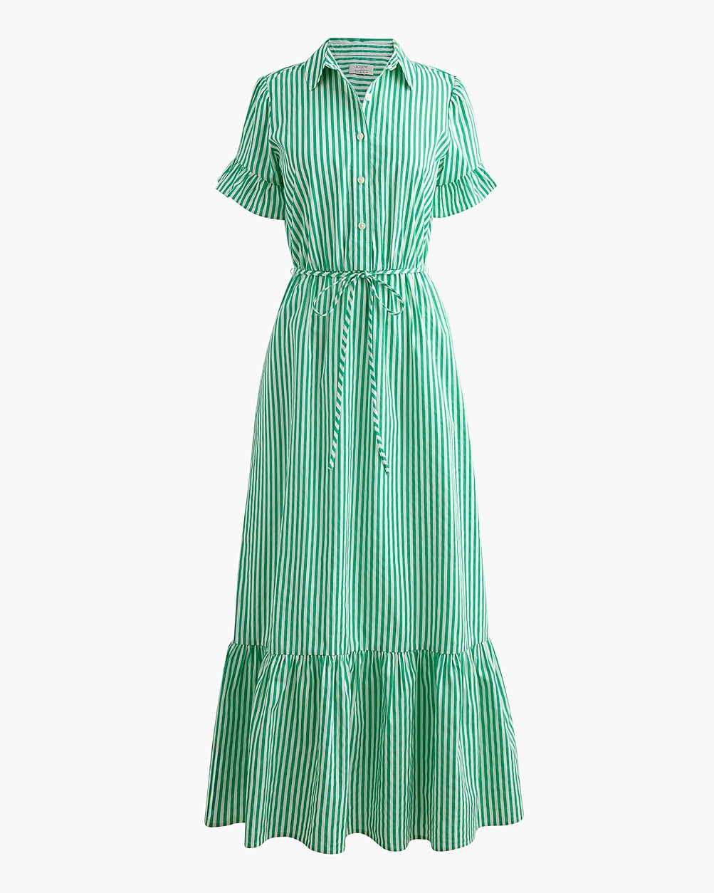 Striped ruffle-sleeve shirt-dress | J.Crew Factory