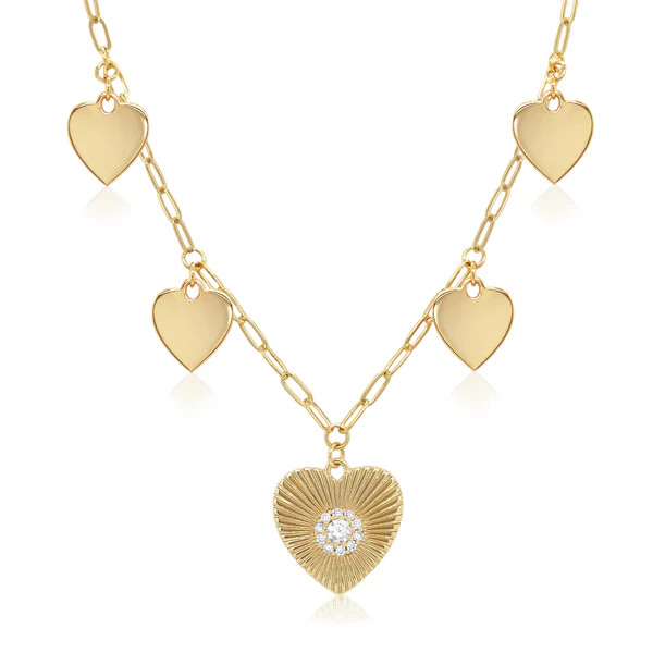 SALE 5 Heart Charm Necklace | Jennifer Miller Jewelry