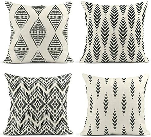 ArtSocket Set of 4 Throw Pillow Covers Ikat Tribal and Boho Bohemian Ethnic Herringbone for Ideas... | Amazon (US)