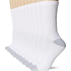 Hanes Women's Cool Comfort Crew Socks Extended Sizes (6 Pack) | Amazon (US)