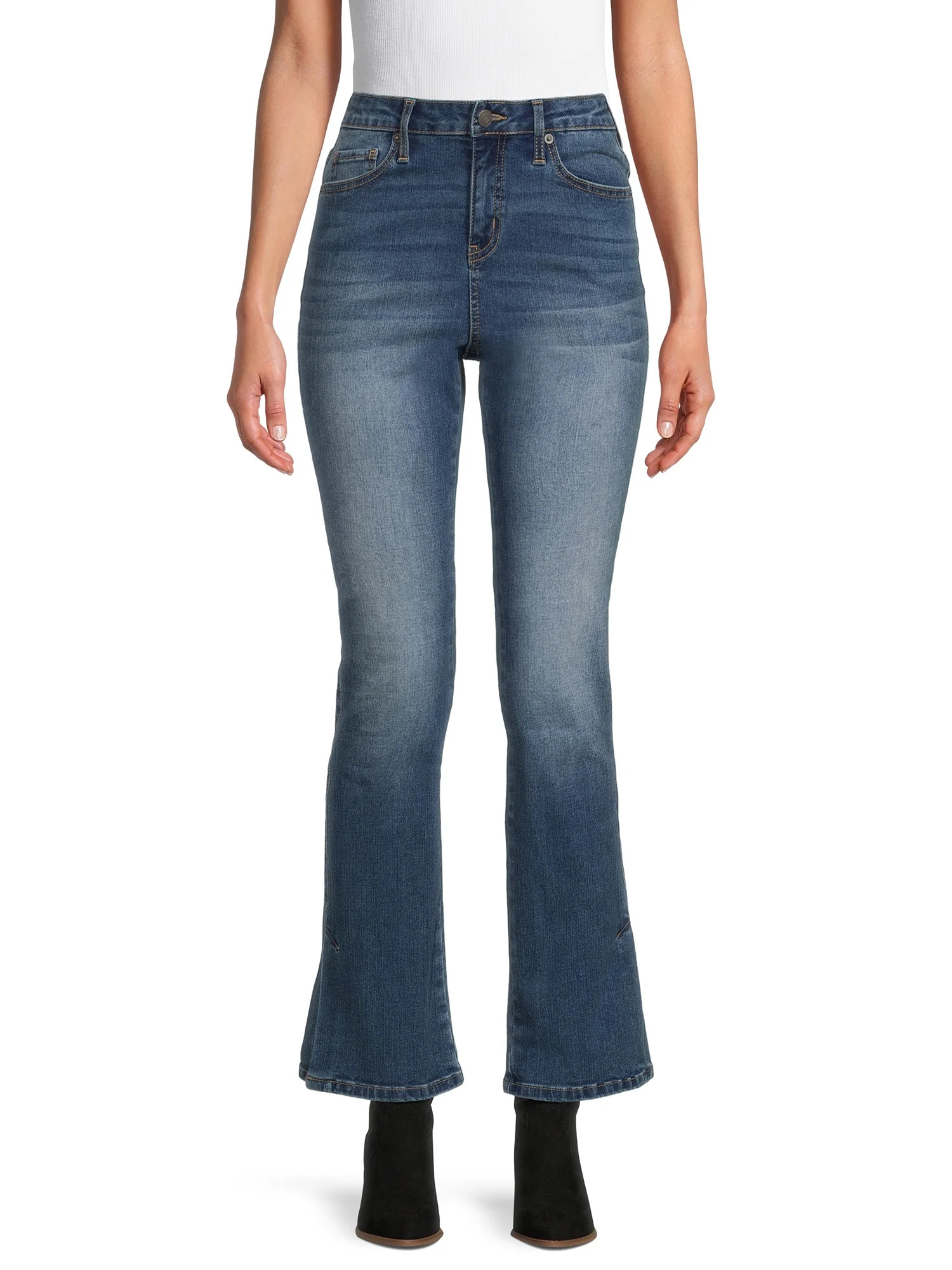 Time and Tru Women's Mid Rise Bootcut Jeans, 31" Inseam | Walmart (US)