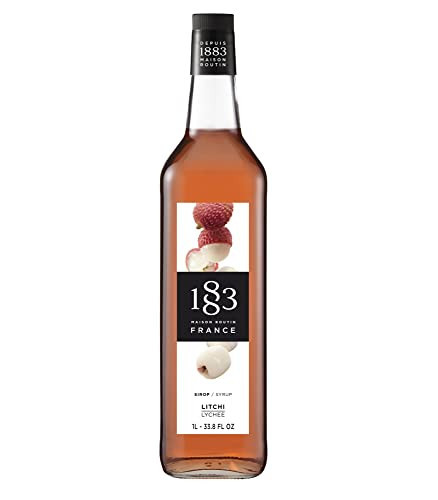 1883 Lychee Syrup - Flavored Syrup for Hot & Iced Beverages - Gluten-Free, Vegan, Non-GMO, Kosher, Preservative-Free, Made in France | Glass Bottle 1 Liter (33.8 Fl Oz) | Amazon (US)