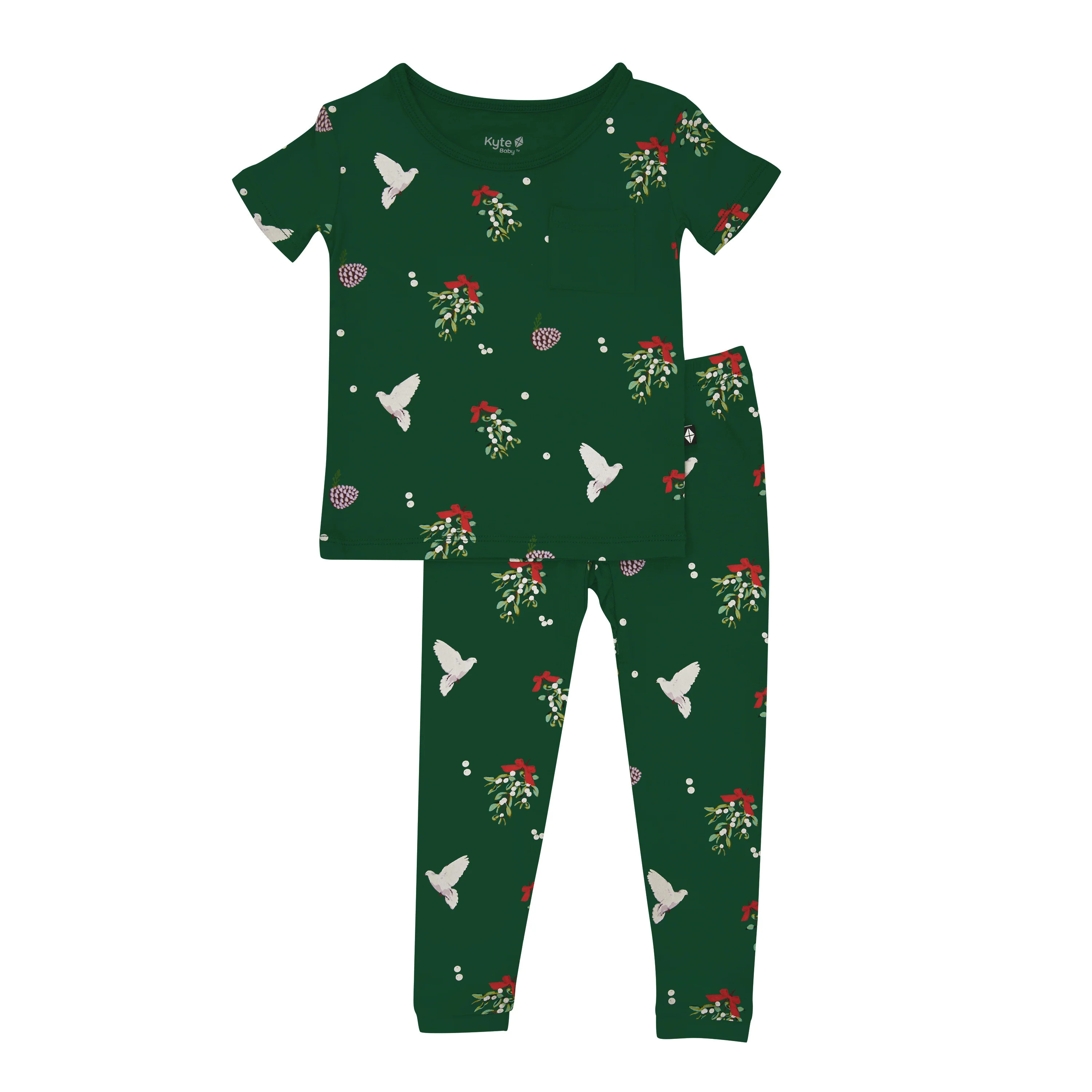 Short Sleeve with Pants Pajamas in Mistletoe | Kyte BABY