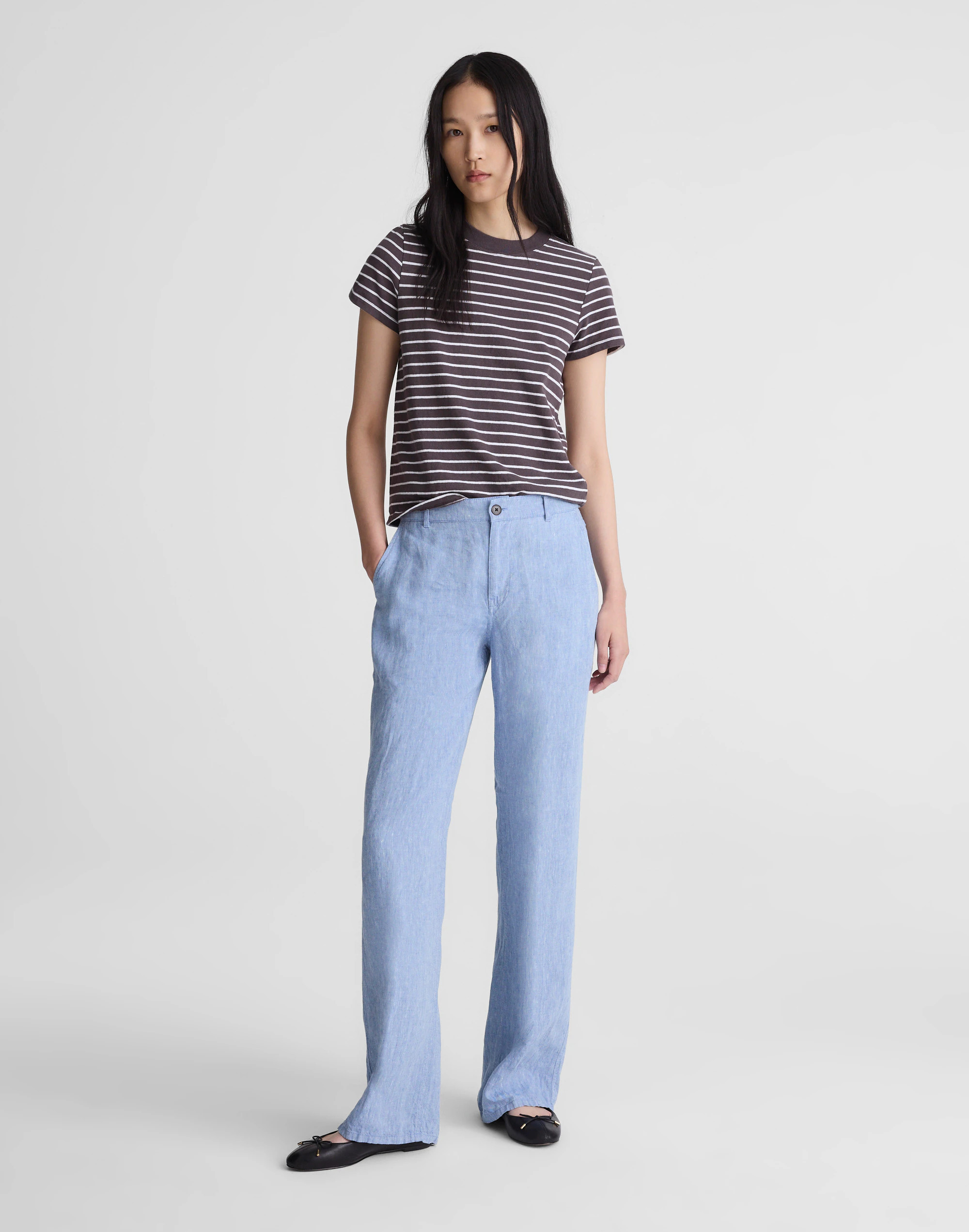 The Short Zoe Relaxed Straight Pant in 100% Linen | Madewell