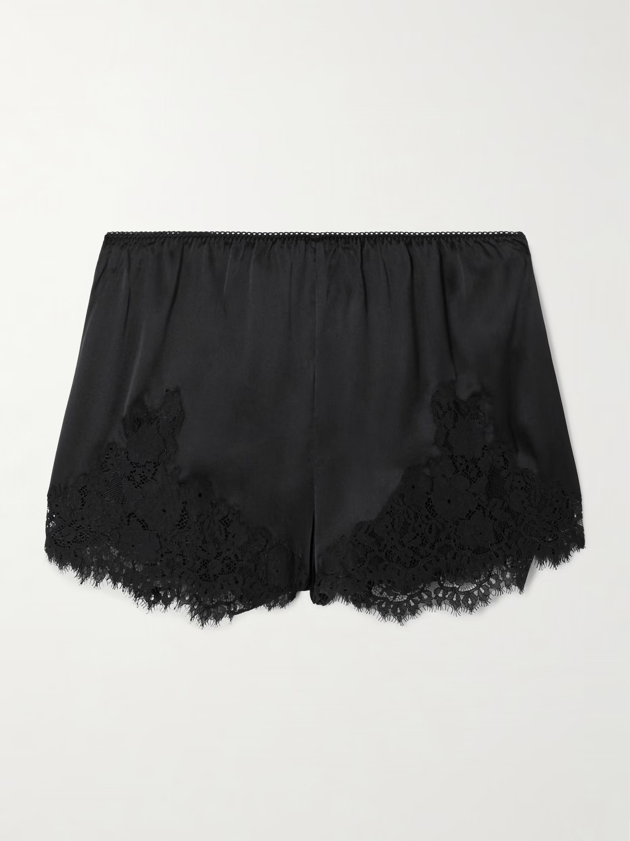 DÔEN - Iona Lace-trimmed Silk-satin Shorts - Black | NET-A-PORTER (US)