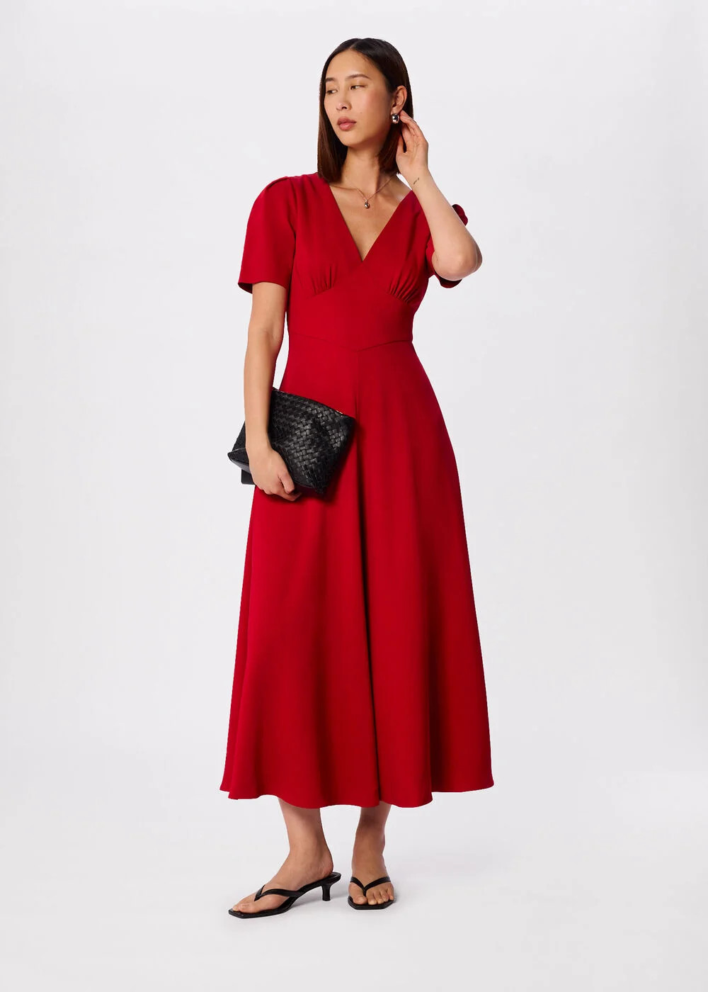 Red Panel Detail V Neck Maxi Dress | WHISTLES | Whistles UK | | Whistles