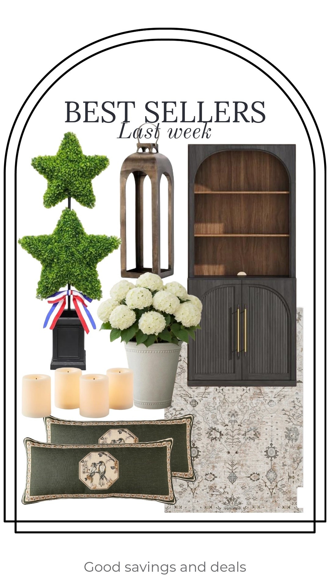 Best sellers last week. This Two star topiary tree is the perfect decor for 4th of July. Display cabinet, planters and lanterns.

#LTKHome #LTKSaleAlert