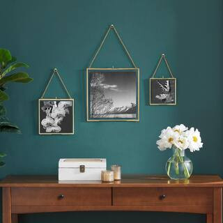 Gold Hanging Gallery Picture Frames (Set of 3) | The Home Depot